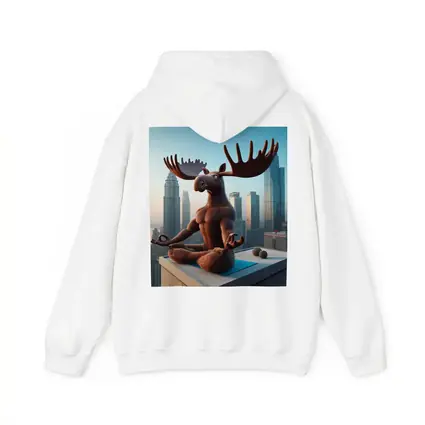 Moose Meditating Yoga City Skyline