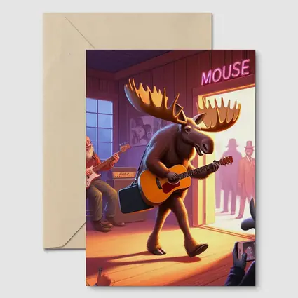 Moose Playing Guitar at Music Bar