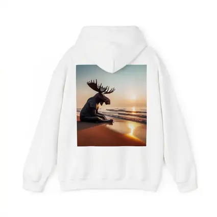 Moose Sitting Alone on Sunset Beach