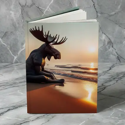 Moose Sitting Alone on Sunset Beach