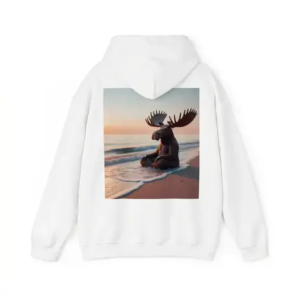 Moose Meditating on Peaceful Sunset Beach