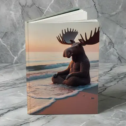 Moose Meditating on Peaceful Sunset Beach