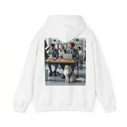 Persian Cat in Modern Office Workspace