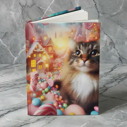 Fluffy Cat in Magical Candy Wonderland