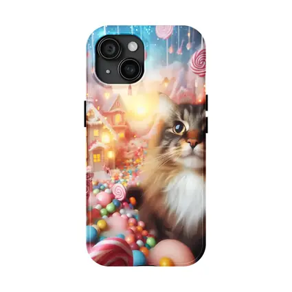 Fluffy Cat in Magical Candy Wonderland