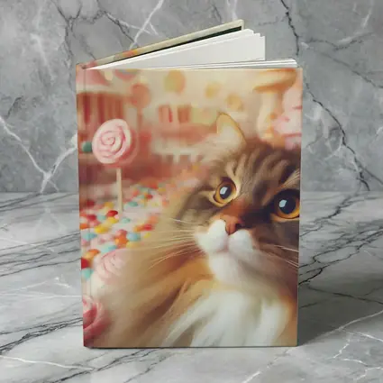 Fluffy Cat in Colorful Candy Fantasy World