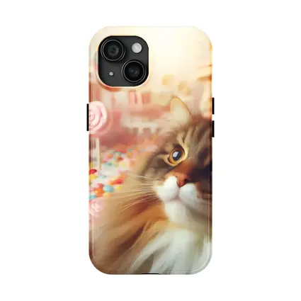 Fluffy Cat in Colorful Candy Fantasy World