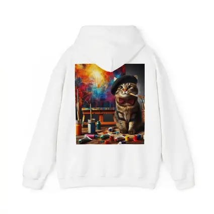 Artist Cat Beret Bow Tie Paint Studio