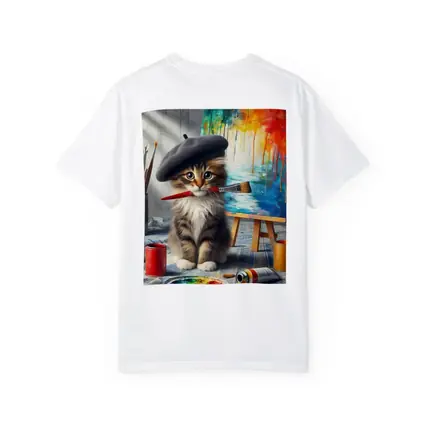 Kitten Artist Beret Painting Studio Canvas