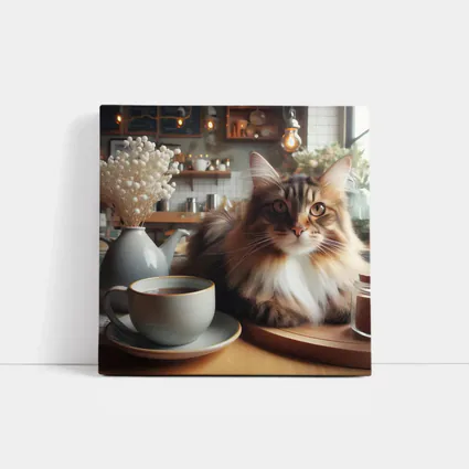 Maine Coon Cat Cozy Cafe Coffee Shop