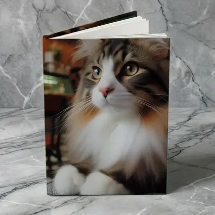 Norwegian Forest Cat Relaxing In Cozy Cafe
