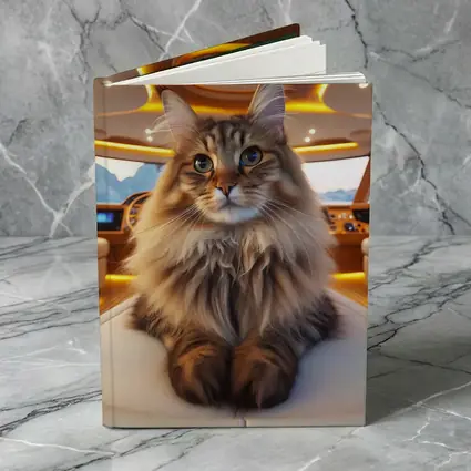 Maine Coon Cat Relaxing Inside Luxury Yacht