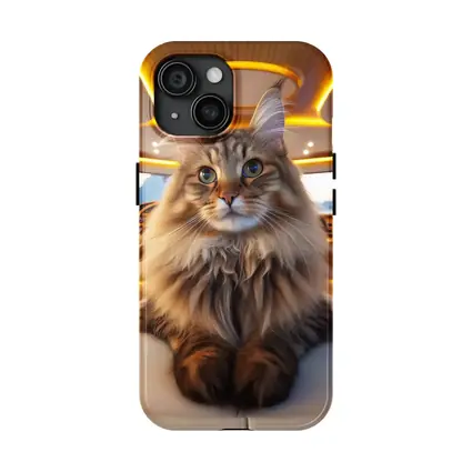 Maine Coon Cat Relaxing Inside Luxury Yacht