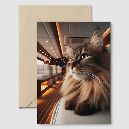 Somali Cat Relaxing Inside Luxury Yacht