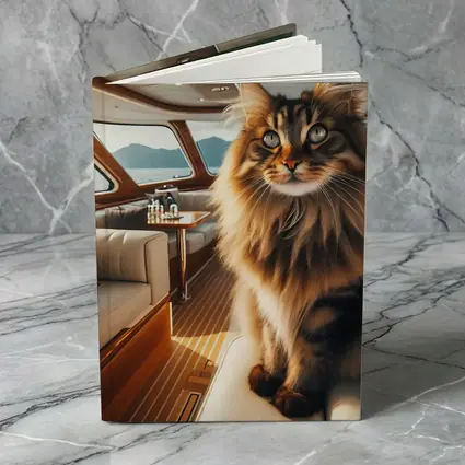 Maine Coon Cat Inside Luxury Yacht Cabin