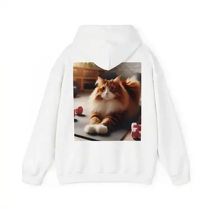 Fluffy Orange Cat on Gym Fitness Mat