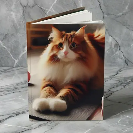 Fluffy Orange Cat on Gym Fitness Mat