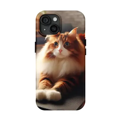 Fluffy Orange Cat on Gym Fitness Mat