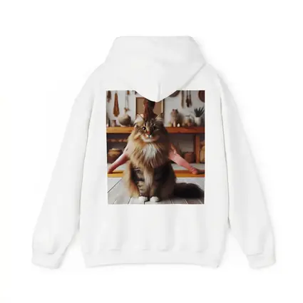 Fluffy Maine Coon Cat Yoga Studio