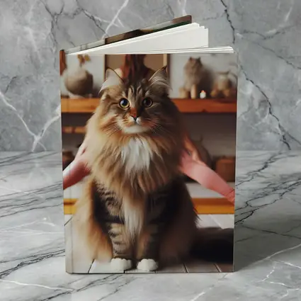 Fluffy Maine Coon Cat Yoga Studio