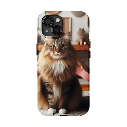 Fluffy Maine Coon Cat Yoga Studio