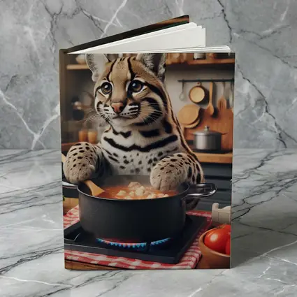 Ocelot Chef Cooking in Cozy Kitchen