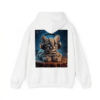 Baby Ocelot With Headphones Starry Night