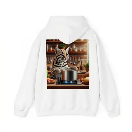 Ocelot Cooking in Rustic Kitchen Scene