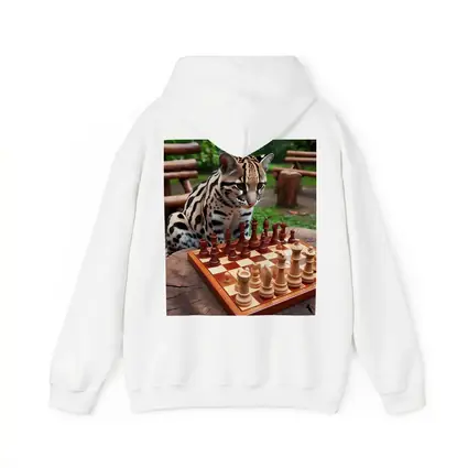 Ocelot Playing Chess in Jungle Garden