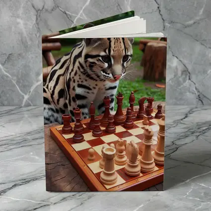 Ocelot Playing Chess in Jungle Garden