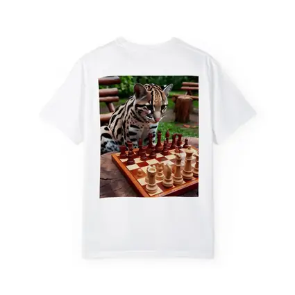 Ocelot Playing Chess in Jungle Garden