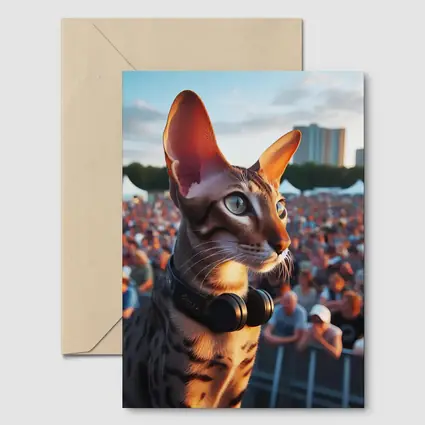 Oriental Shorthair Cat Concert Crowd Music