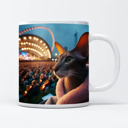 Abyssinian Cat At Outdoor Concert Night