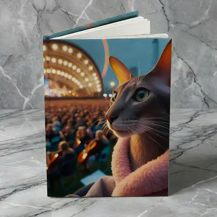 Abyssinian Cat At Outdoor Concert Night
