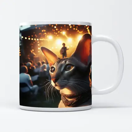 Oriental Shorthair Cat Outdoor Concert Night