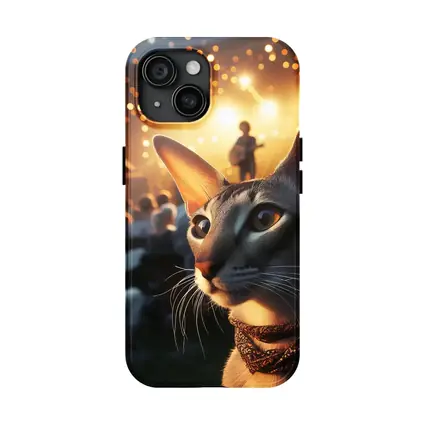 Oriental Shorthair Cat Outdoor Concert Night