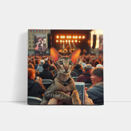 Oriental Shorthair Cat At Outdoor Concert