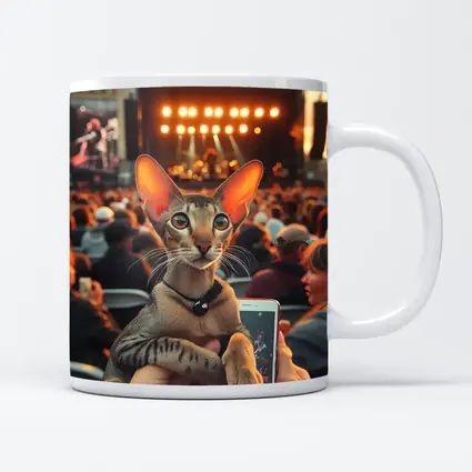 Oriental Shorthair Cat At Outdoor Concert