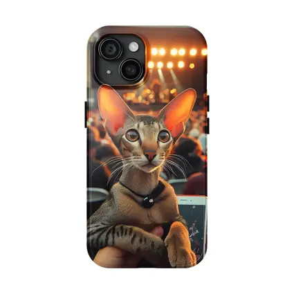 Oriental Shorthair Cat At Outdoor Concert