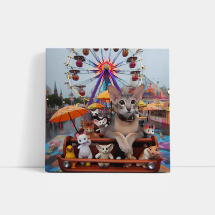 Abyssinian Cat Carnival Ferris Wheel Scene
