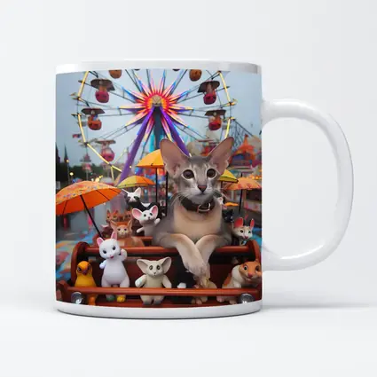 Abyssinian Cat Carnival Ferris Wheel Scene
