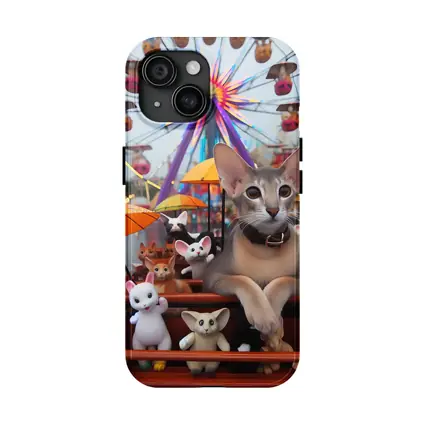 Abyssinian Cat Carnival Ferris Wheel Scene