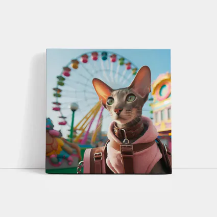 Oriental Shorthair Cat at Colorful Amusement Park
