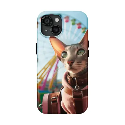 Oriental Shorthair Cat at Colorful Amusement Park
