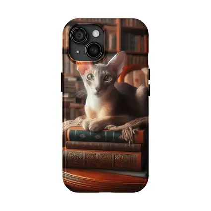 Oriental Shorthair Cat Library Cozy Books