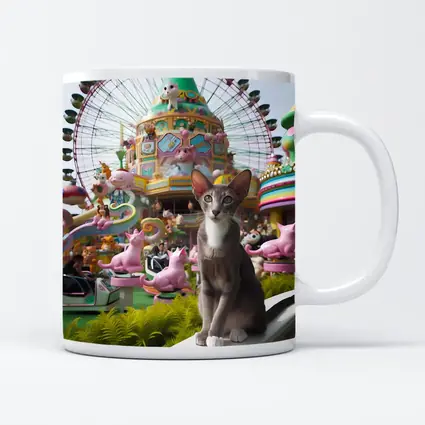 Oriental Shorthair Cat Colorful Amusement Park