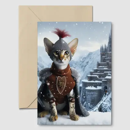 Oriental Shorthair Knight Cat Snow Castle