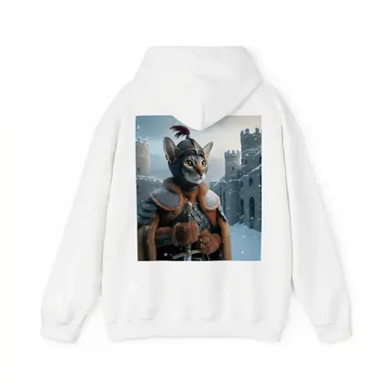 Abyssinian Cat Knight Snowy Castle Fantasy
