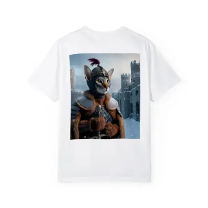 Abyssinian Cat Knight Snowy Castle Fantasy