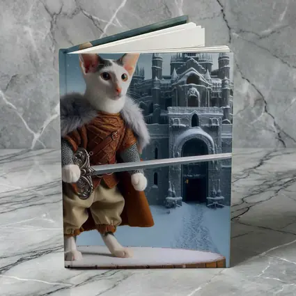Medieval Warrior Cat Snowy Castle Fantasy